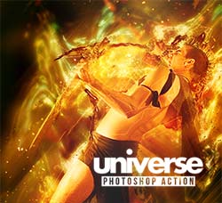 极品PS动作－炫彩星尘：Universe Photoshop Action